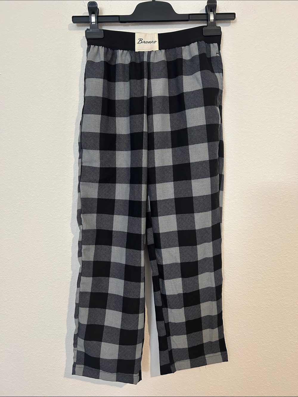 Ford Black & Gray Buffalo Plaid Kids Pajama Bottoms